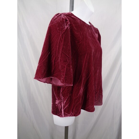 ModCloth Velvet Flutter Sleeve Top Blouse Size XL - Picture 4 of 8